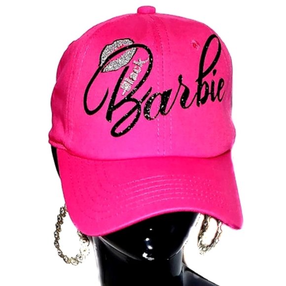 Black Barbie fitted pink baseball cap. - Picture 2 of 3